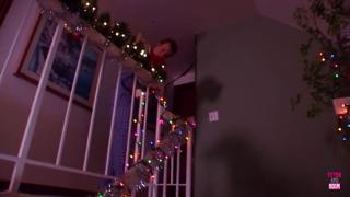 During Christmas Blonde Babe with Monstrous Fake Juggs Gets Pounded by a Hung Lover
