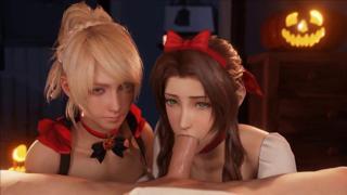 Lazy bitches go wild in depraved threesome, succumbing to monster cocks and cum addiction