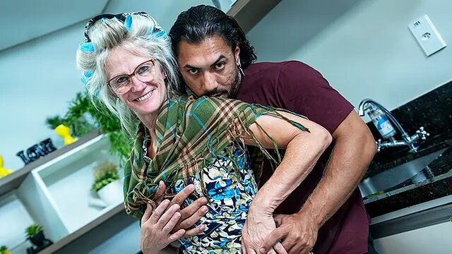 Old granny gets her skinniest ass stretched and fucked hard