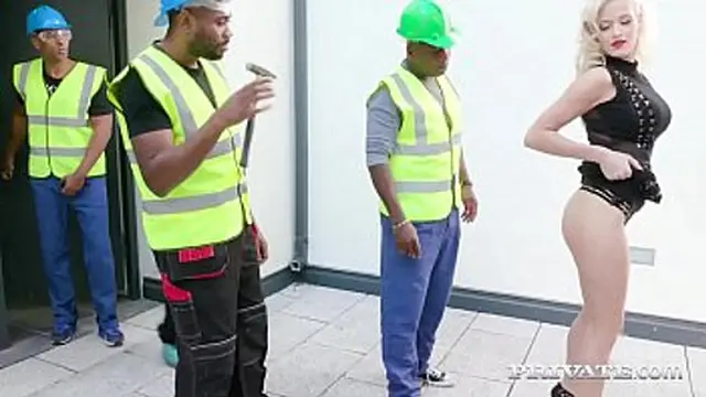 Ria Sunn gets stuffed bare - tight ass🍑 and dirty mouth taken by 4 big black dicks - cum all over her face and a creampie!