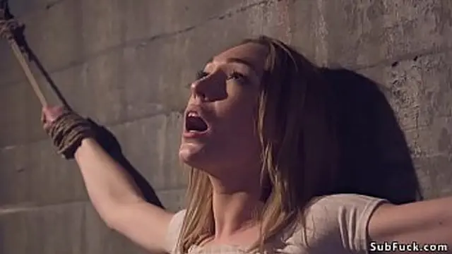 Br brunette Lily LaBeau trapped in dark dungeon &mdash;  rope bondage &mdash;  and master Xander Corvus anal👌 fucks her hard