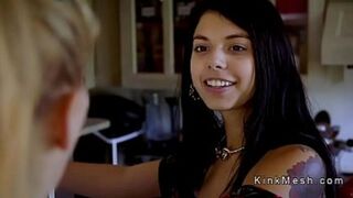 fucks hairy pussy teen in rope bondage then anal fucks his fiance