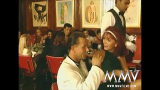 Charming sluts enjoy a dinner-time group fuck