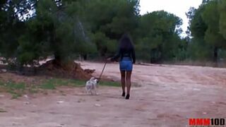 Ebony Babe Interracial anal fucking