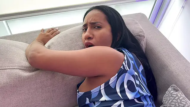 milf seduces me on the couch &mdash;  I penetrate her backside  English subtitles