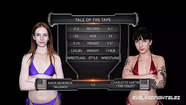 Maya Kendrick vs Charlotte Sartre - Big Booty Lesbian Strapon Battle