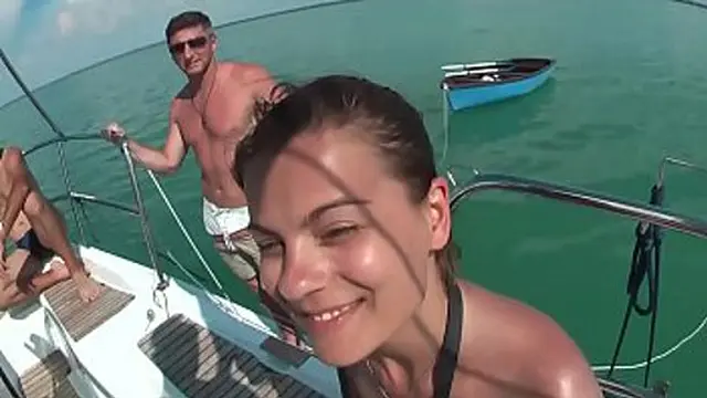Hot boat sex bash with porn stars