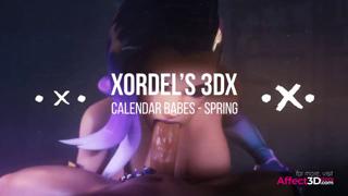 Spring 3D Animation Featuring Busty Babes by Xordel