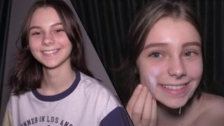 young beauty plays submissive cum cleanup
