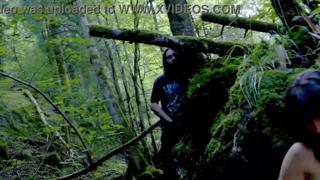Filthy forest F**kfest: Two babes, one voyeur, unlimited nasty vaginal and anal👌 action